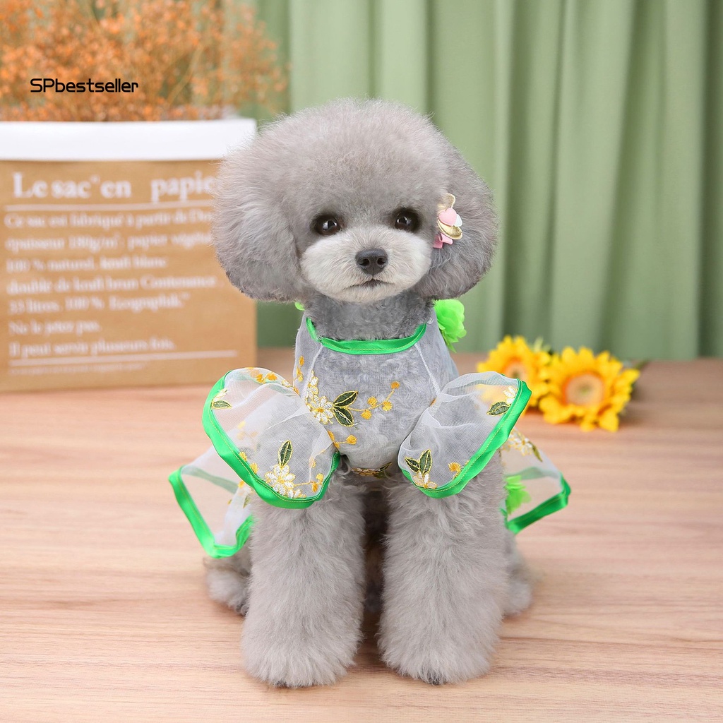 Đầm Công Chúa Phối Lưới Thoáng Khí Thoải Mái Thời Trang Mùa Hè Cho Cún Cưng SPbestsellkr