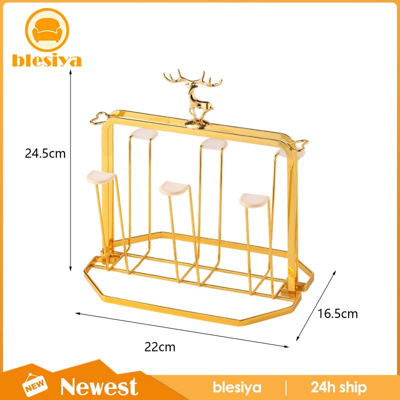 Giá Đỡ Cốc 6 Ngăn Bằng Kim Loại Sang Trọng Tiện Dụng Cho Văn Phòng