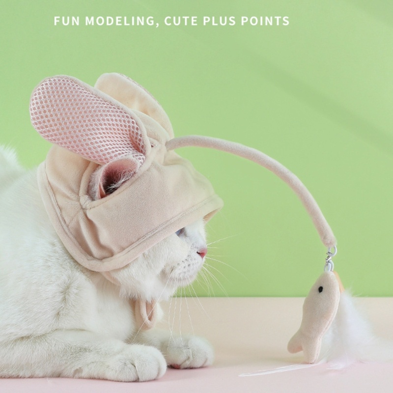 Gậy Trêu Mèo May Mắn Gắn Lông Vũ Có Lỗ Tai Đồ Chơi Huấn Luyện Trong