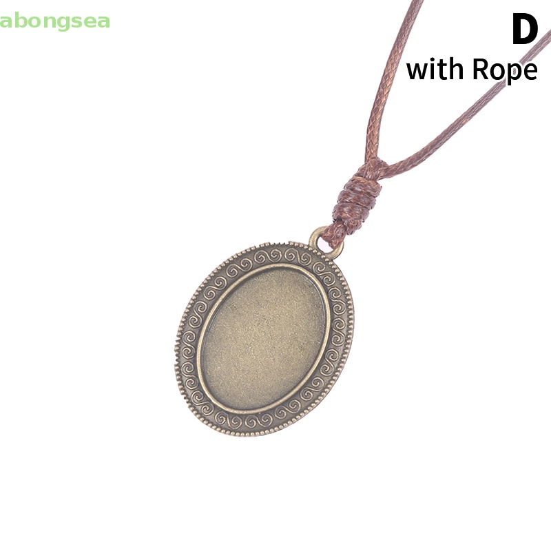 Abongsea Khay Đựng Trang Sức Hình Oval 18 * 25mm Kèm Dây Thừng Phong Cách Cổ Điển