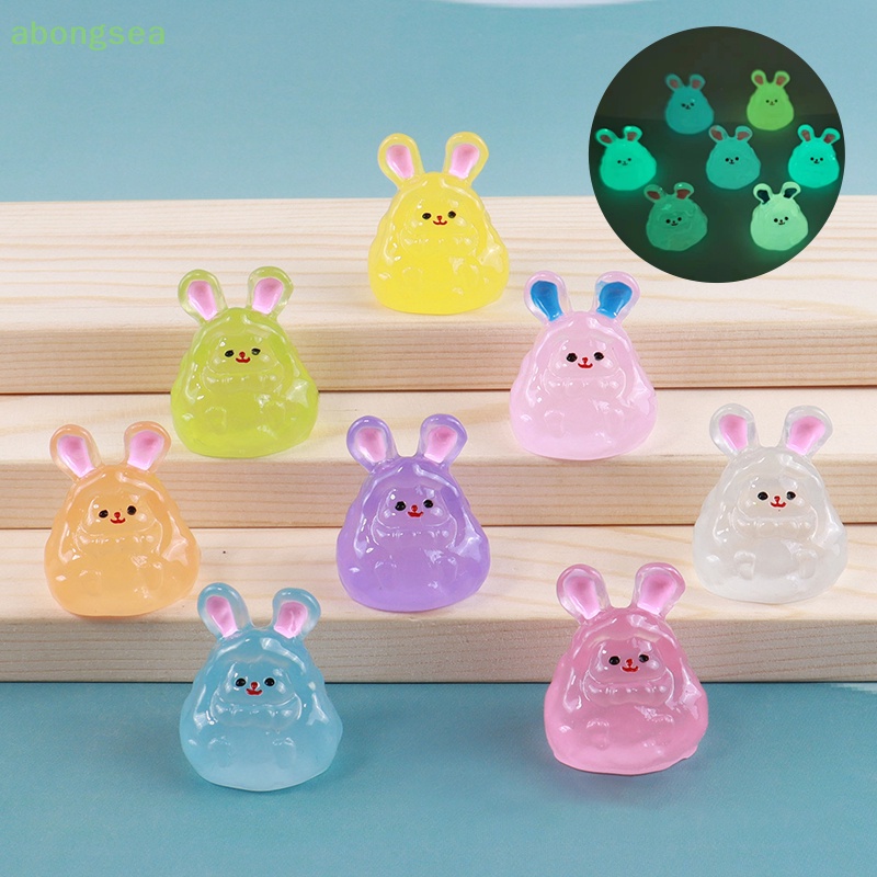 Set 2 Mô Hình Thỏ Dạ Quang Dễ Thương Dùng Để Trang Trí Nội Thất / Tiểu Cảnh