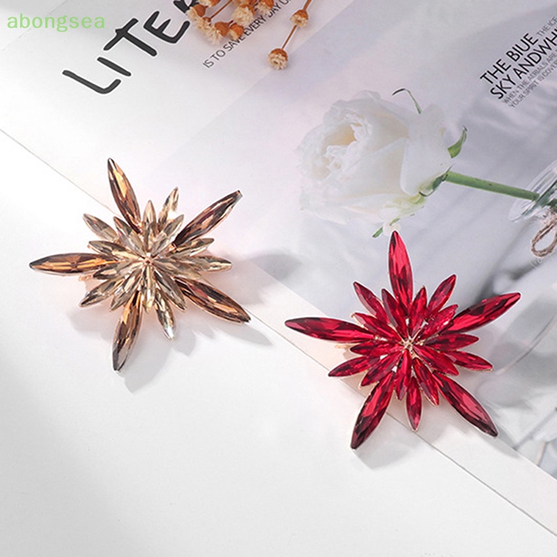 Trâm Cài Áo Hình Bông Tuyết Đính Đá Nhiều Màu Thời Trang Cho Nữ