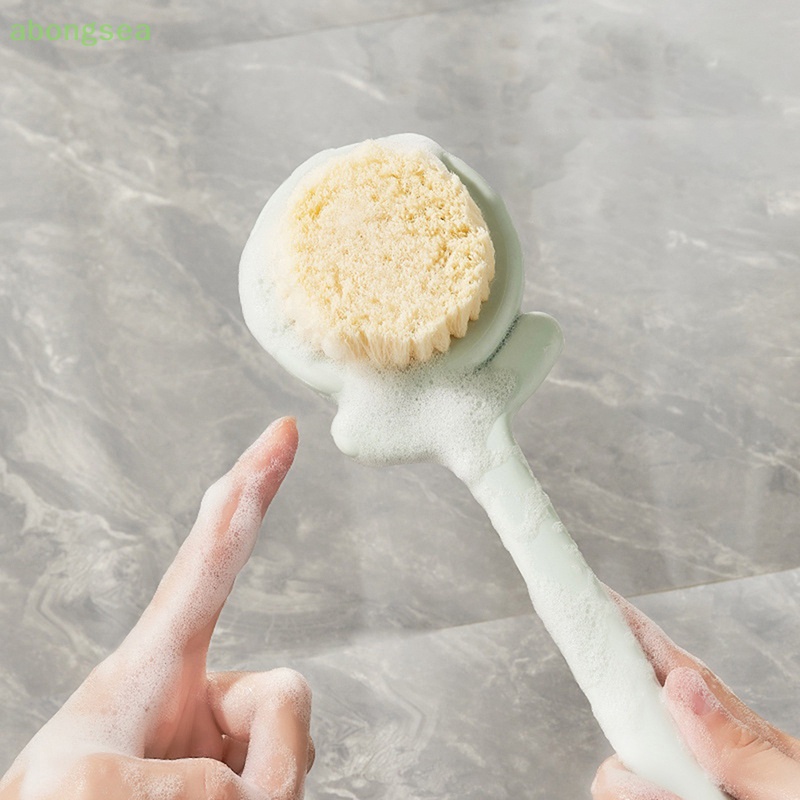 Abongsea Bàn Chải Chà Lưng Tẩy Tế Bào Chết Mát Xa Da Tay Cầm Dài Mềm Mại