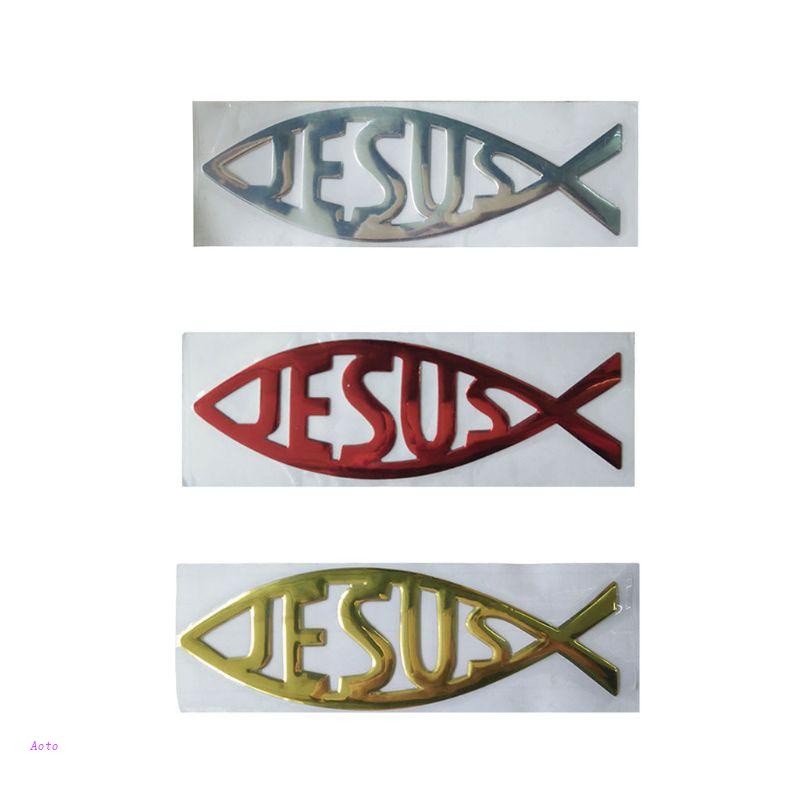 Sticker 3D Hình Chúa Jesus Trang Trí Xe Hơi