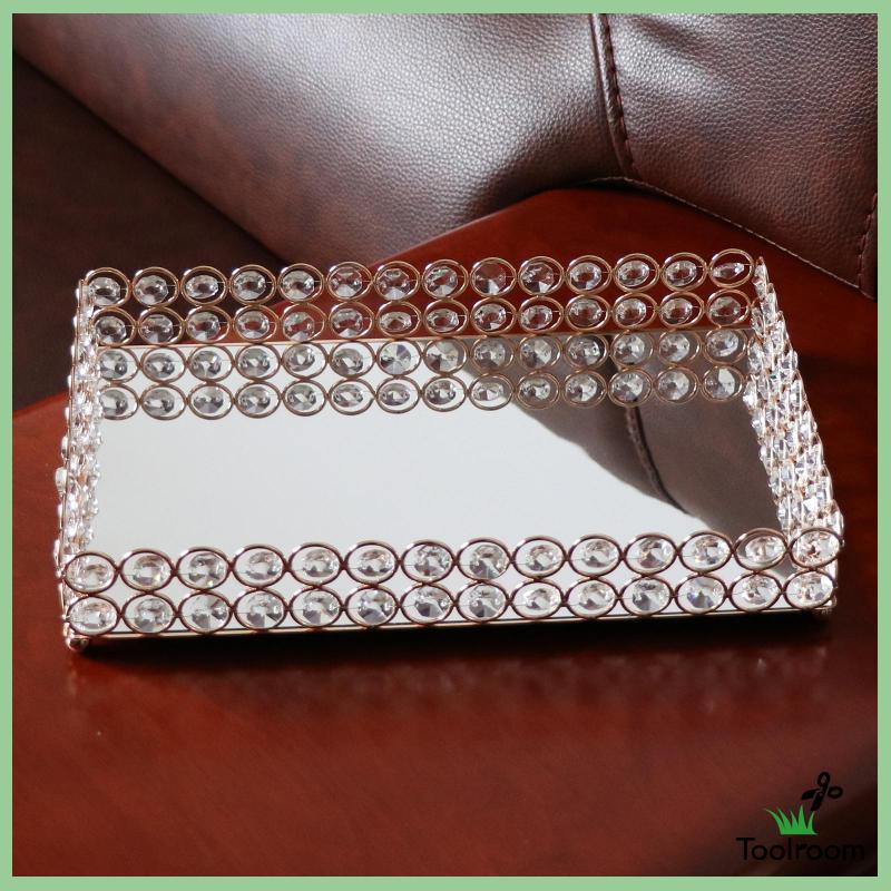 Khay Tráng Gương 3 Kích Cỡ Dùng Đựng Nước Hoa Trang Sức