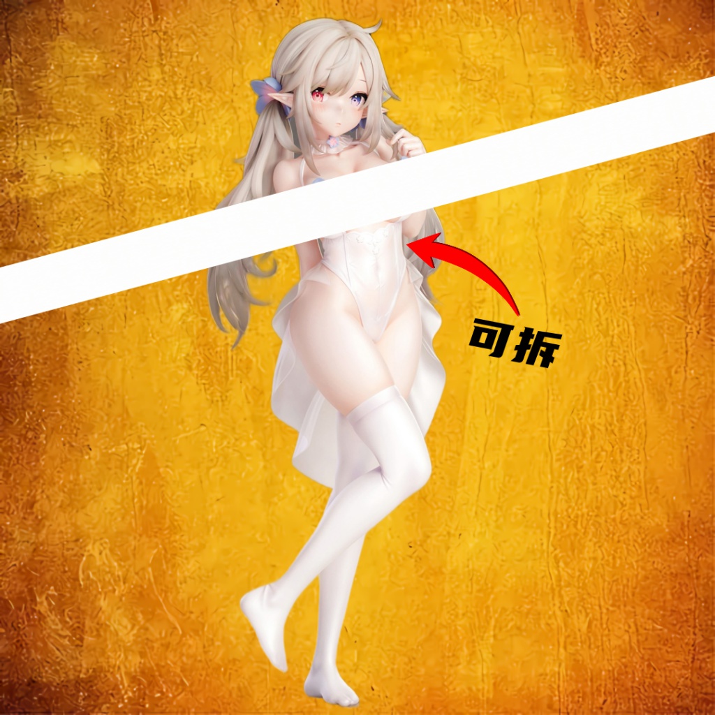 Mô Hình Công Chúa Elf Hai Chiều Bằng Lụa Trắng Dễ Thương Để Bàn Trang Trí