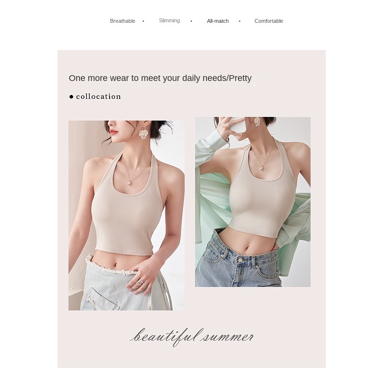 Áo Croptop Sát Nách 100% cotton Phong Cách Hàn Quốc Quyến Rũ Dành Cho Nữ Size S-XL