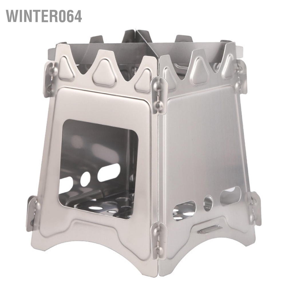 Winter064 Bếp Cắm Trại Thép Không Gỉ 304 Gấp Trang Bị Sau Lưng Lò Đốt Di Động Nhẹ Bỏ Túi Ngoài Trời