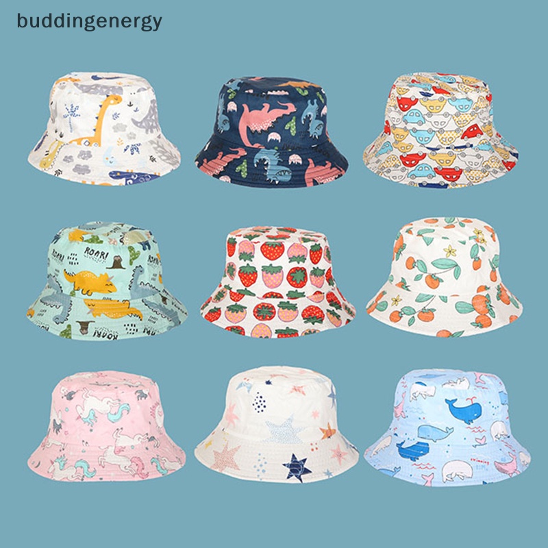 {BUDDI} Mũ Xô Cotton Họa Tiết Khủng Long Hoạt Hình Thời Trang Mùa Hè Cho Bé Trai {BUDDI}