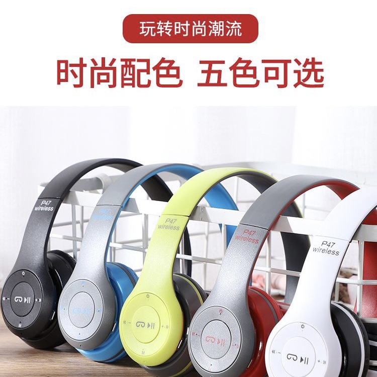 Tai Nghe Bluetooth 90961 P47 Âm Thanh Siêu Trầm Có Thể Gập Lại deerlu02