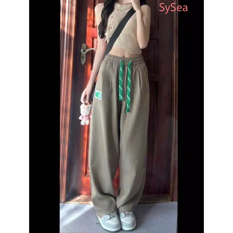 Quần Dài Dáng Rộng Kiểu Retro Mỹ Thiết Kế Năng Động Cho Nữ