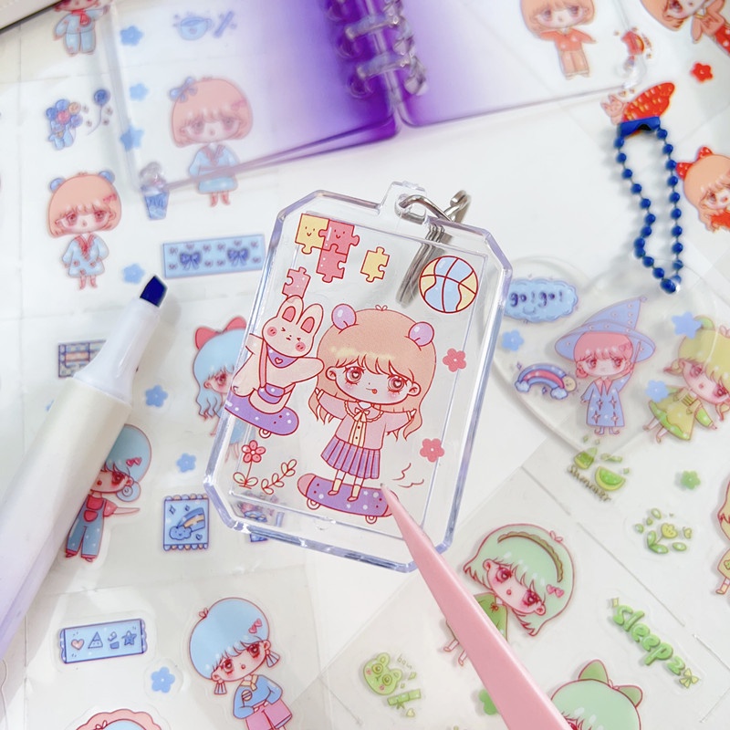 Sticker PET Chống Thấm Nước Họa Tiết Hoạt Hình Dễ Thương Để Trang Trí Sổ Tay