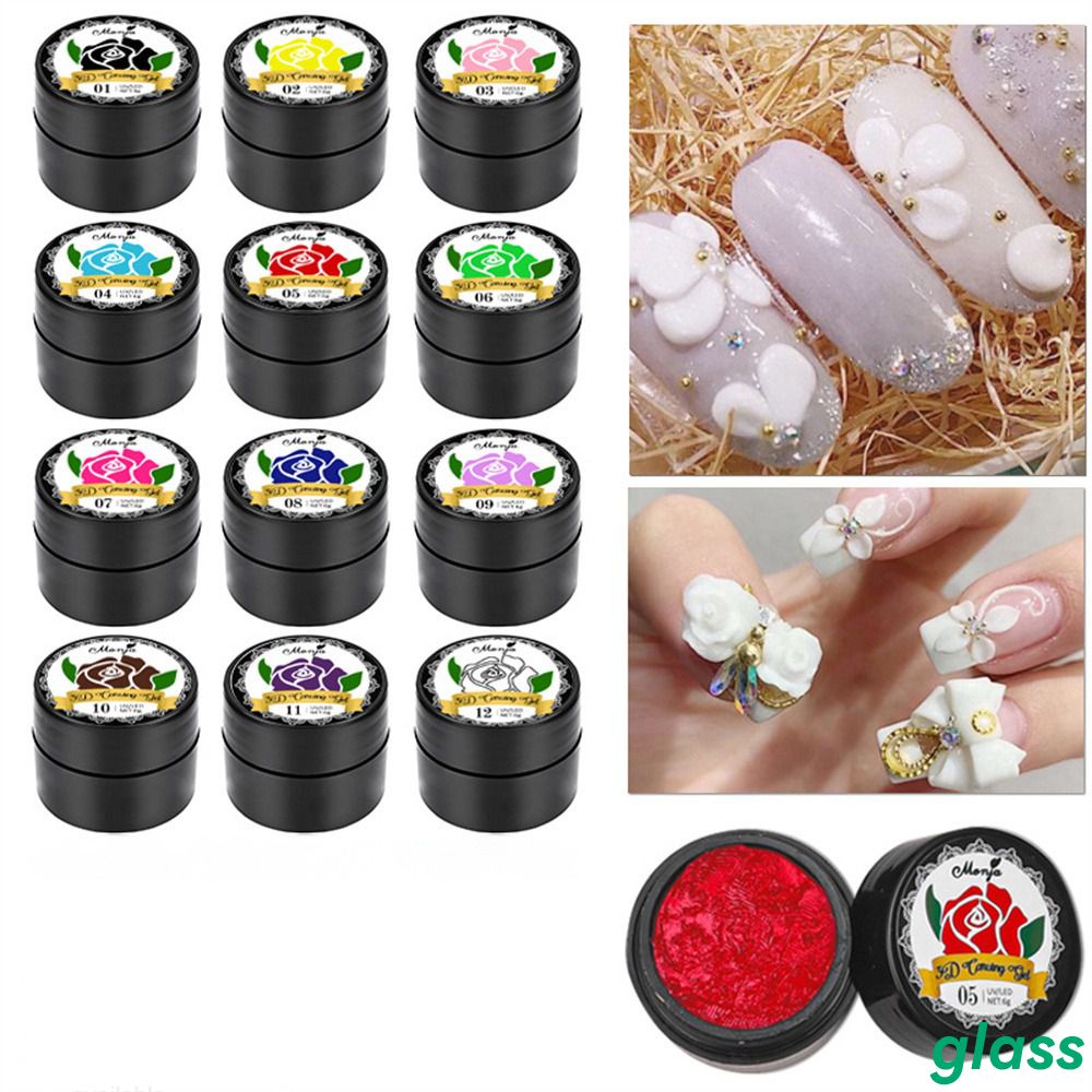 Keo khắc móng tay Keo dán nhựa ba chiều để điêu khắc móng tay Gel sản phẩm làm móng Chuyên gia Phụ kiện Keo trắng
