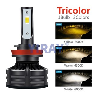 Đèn pha LED sương mù H4 3 màu H11 H8 H7 H1 H3 9005 9006 HB3 HB4 4300K 3000K 6000K