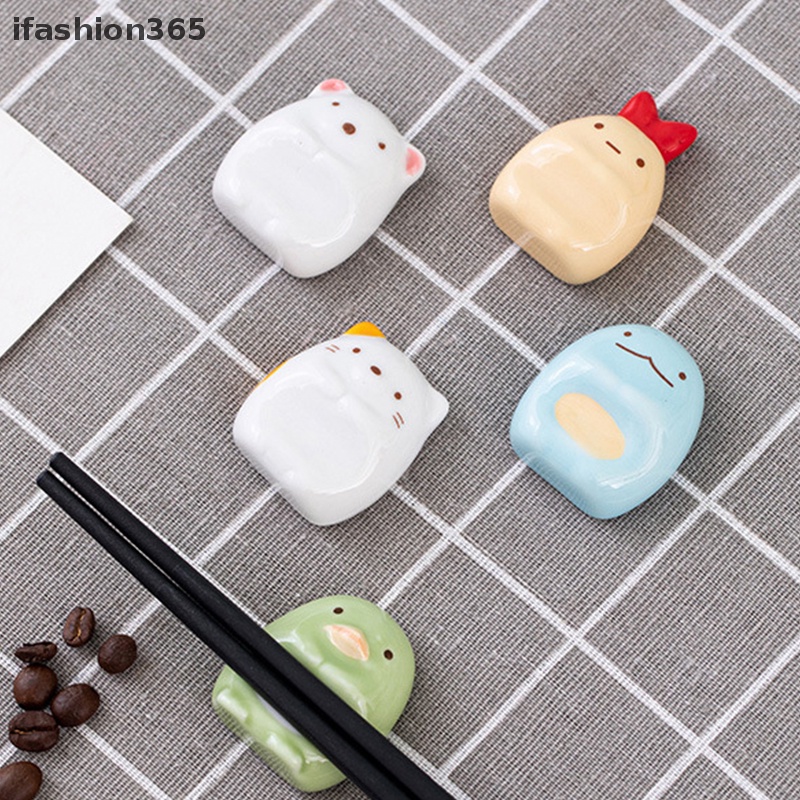 Giá Đỡ Cọ Và Đũa Bằng Sứ Họa Tiết Động Vật Hoạt Hình Dễ Thương Sáng Tạo Trang Trí Nhà Cửa ifashion365