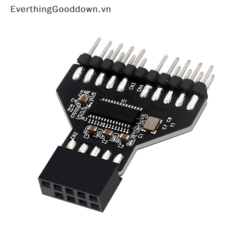 Everthingood Cáp Nối Bo Mạch Chủ Chuyển Đổi USB 2.0 1 Sang 2 Cổng 9 Pin