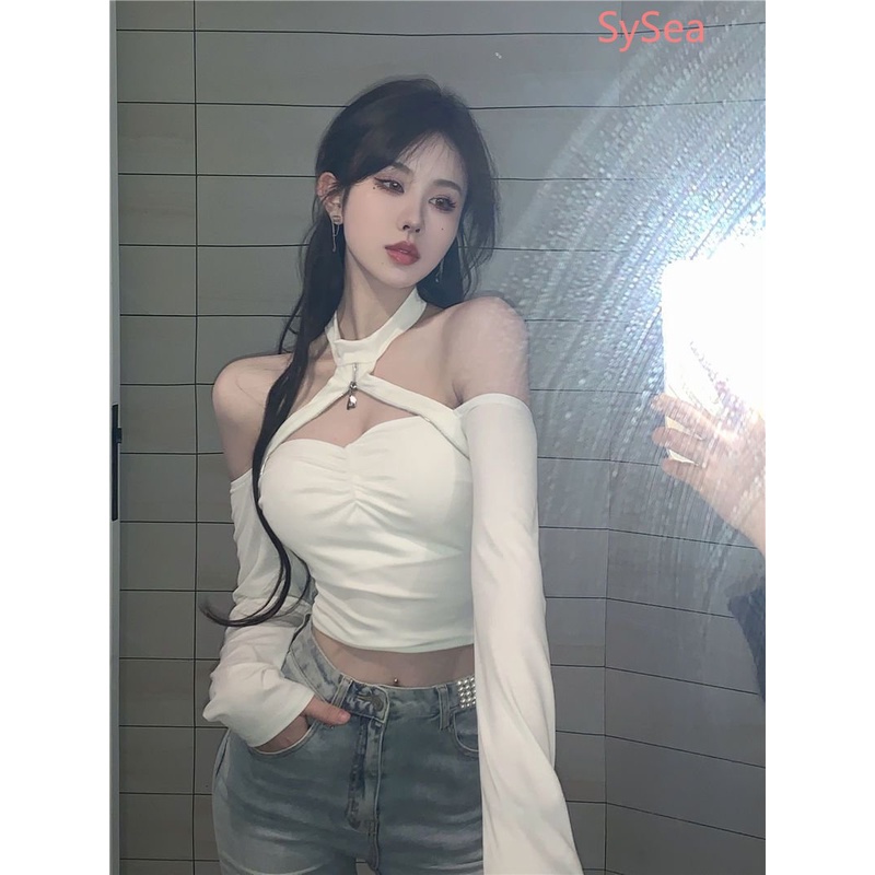 Áo Kiểu Trễ Vai Cổ Yếm Phong Cách Pháp Thời Trang Quyến Rũ Cho Nữ