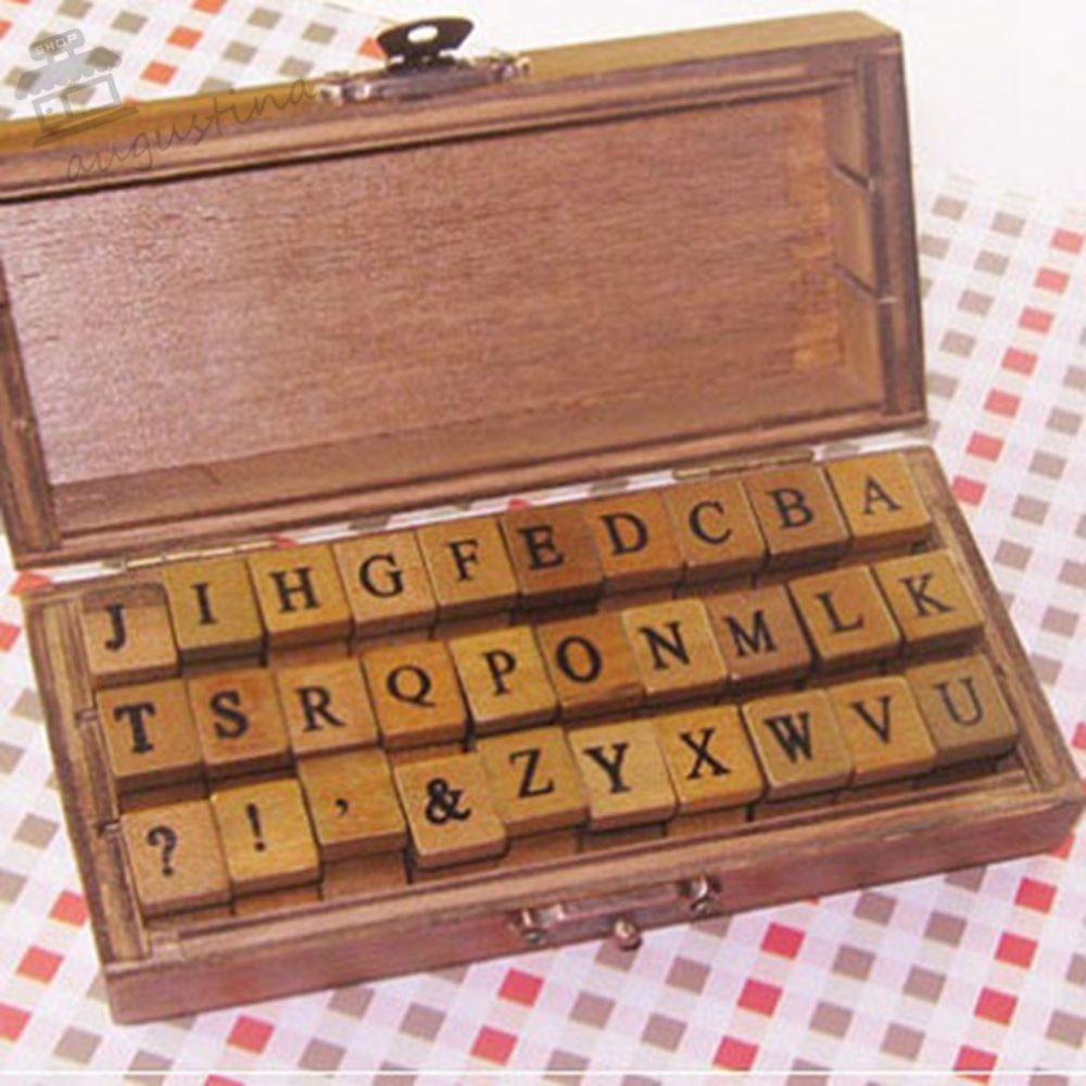 Set 30 Con Dấu Cao Su AUGUSTINA Phong Cách Retro Trang Trí Sổ Tay / Nhật Ký