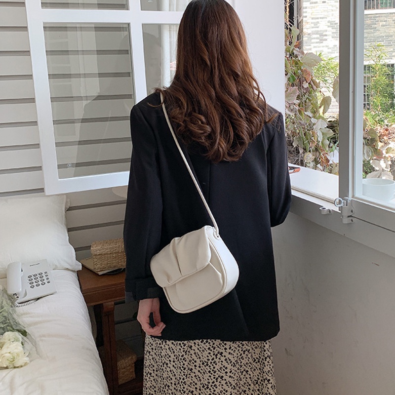 Túi Đeo Chéo Hình Vuông Nhỏ Mềm Mại Phong Cách Hàn Quốc Ngọt Ngào Dễ Phối Đồ Cho Nữ