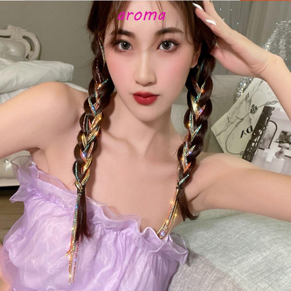 Kẹp Tóc Đuôi Ngựa Dạng Tết Phối Tua Rua Dài Phong Cách Hàn Quốc Ngọt Ngào Mới