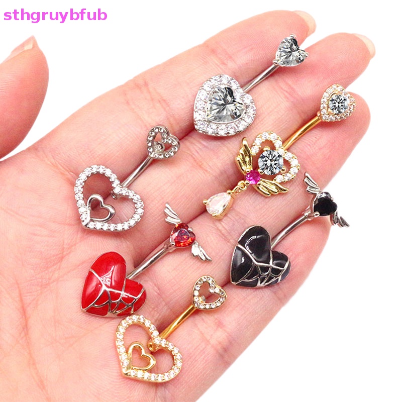 Khuyên Rốn Hình Đôi Cánh Bằng Thép Không Gỉ Đính Đá Quyến Rũ