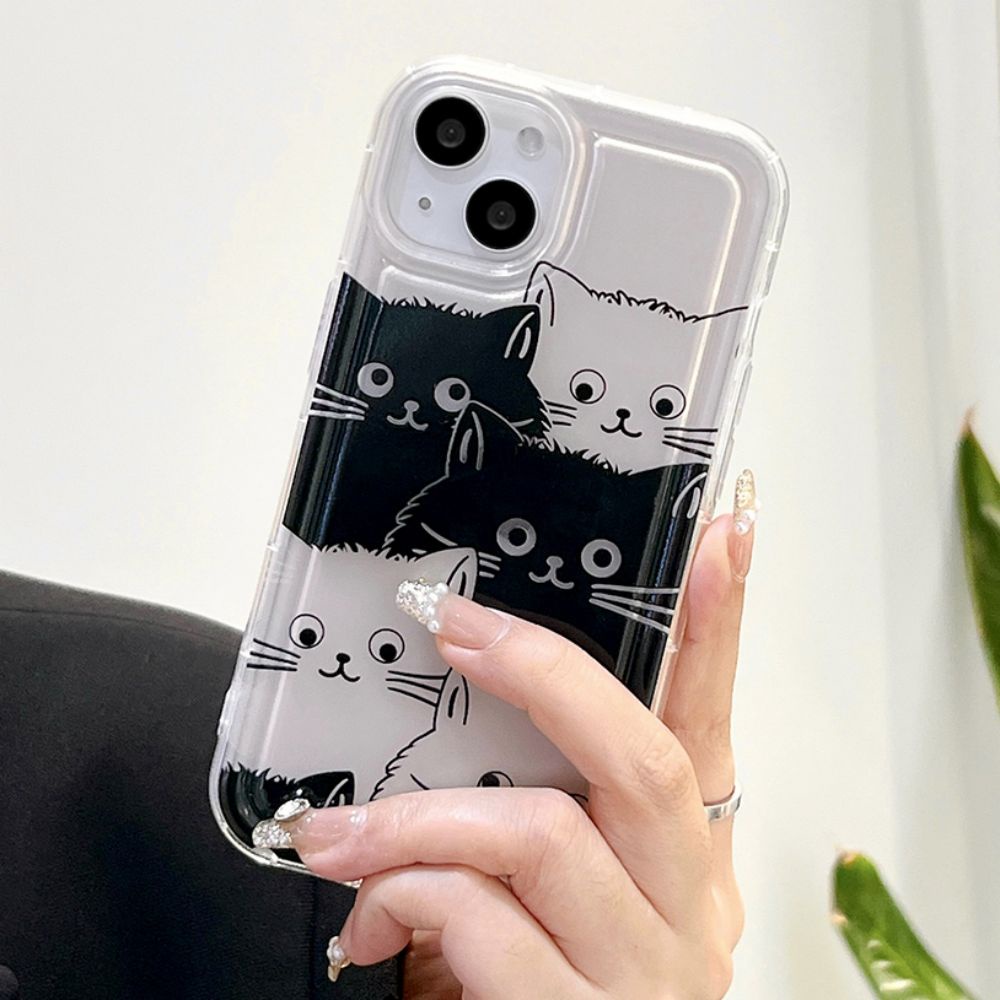 Ốp Điện Thoại TPU Mềm Trong Suốt Chống Sốc Chống Dấu Vân Tay In Hình Mèo Cho IPhone 14 Pro Max 13 12 11 Pro Max XS XR 7 8 6 Plus