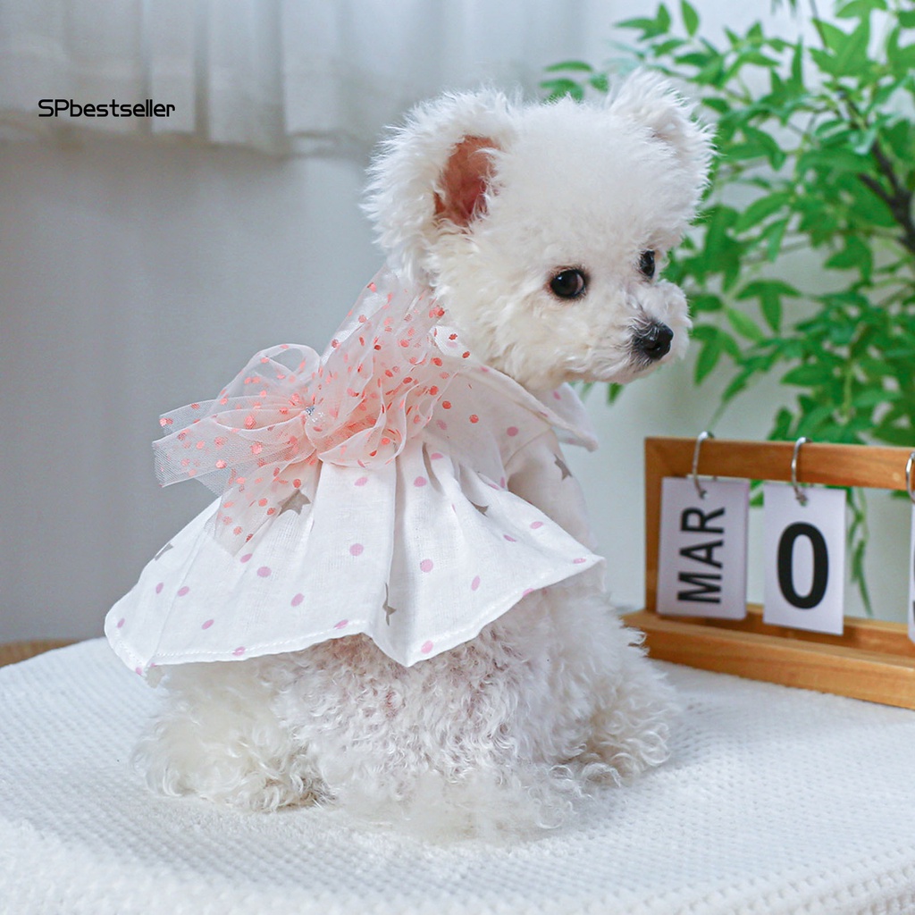 Đầm Đính Nơ Mềm Mại Thoải Mái Thời Trang Cho Thú Cưng