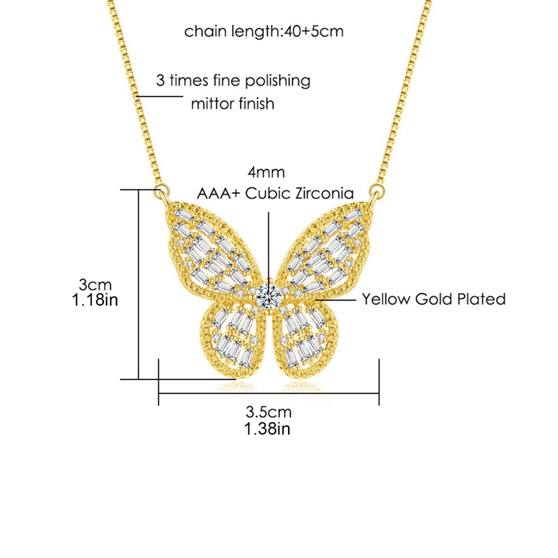 Ygt Vòng Cổ Choker Mặt Hình Bướm Đính Đá Zircon Thanh Lịch Thời Trang Dành Cho Nữ