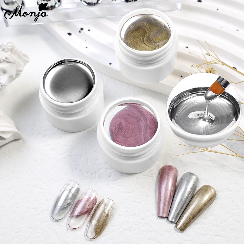 Gel Sơn Móng Tay Màu Sắc Lấp Lánh Ánh Kim DIY 5ml Monja