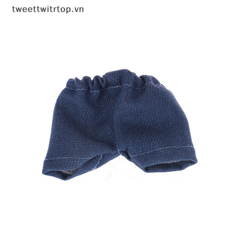 Set Áo Len Tay Ngắn Và Quần Short Hình Tai Thỏ Đáng Yêu Cho Búp Bê Tỉ Lệ 1 / 12