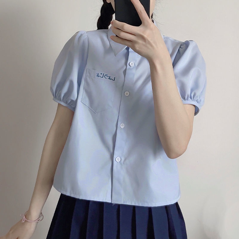 Áo Sơ Mi Ngắn Tay Phồng Thời Trang Mùa Hè Nhật Bản Mới Dành Cho Nữ