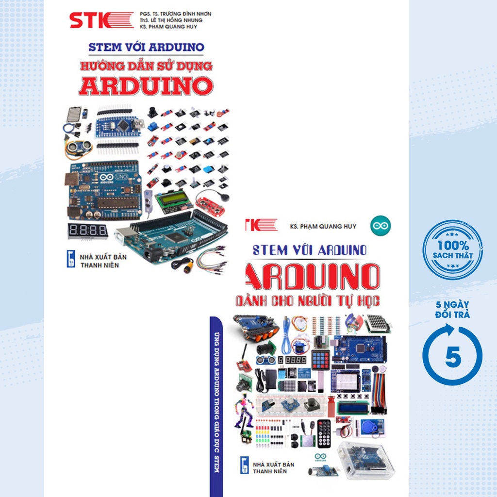 Sách - Combo STEM Với Arduino - Arduino Dành Cho Người Tự Học + Hướng Dẫn Sử Dụng Arduino (Bộ 2 Cuốn) - STK