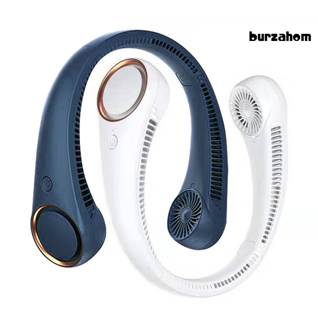 Quạt 3 Bánh Răng Đeo Cổ Di Động Xoay 360 Độ Bằng ABS Sạc USB Dùng Hàng Ngày