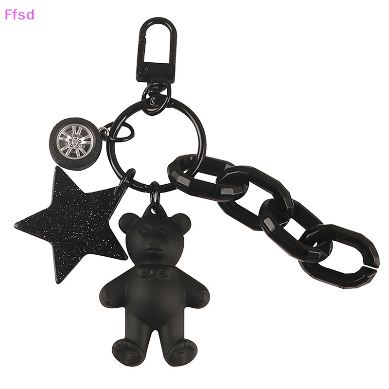 {Ffsd} Móc Khóa Trang Trí Ba Lô / Túi Xách / Ô Tô Hình Gấu Thắt Nơ Hoạt Hình