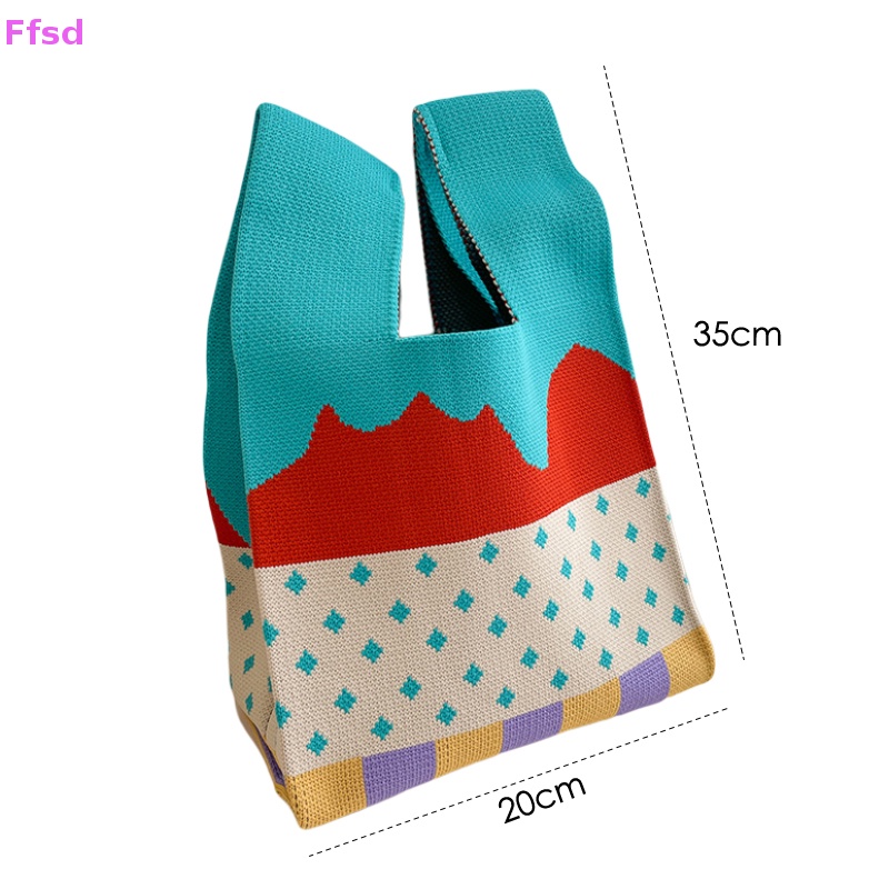 {Ffsd} Túi Xách Đeo Vai Đa Năng Dệt Kim Họa Tiết Chấm Bi Ngọt Ngào Cá Tính Cho Nữ * Hàng Bán Chạy