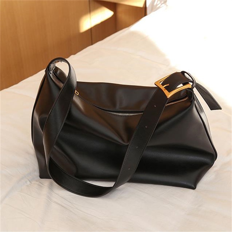 Ielgy Túi tote Sức Chứa Lớn Có Dây Kéo Màu Tối Cao Cấp Cho Nữ