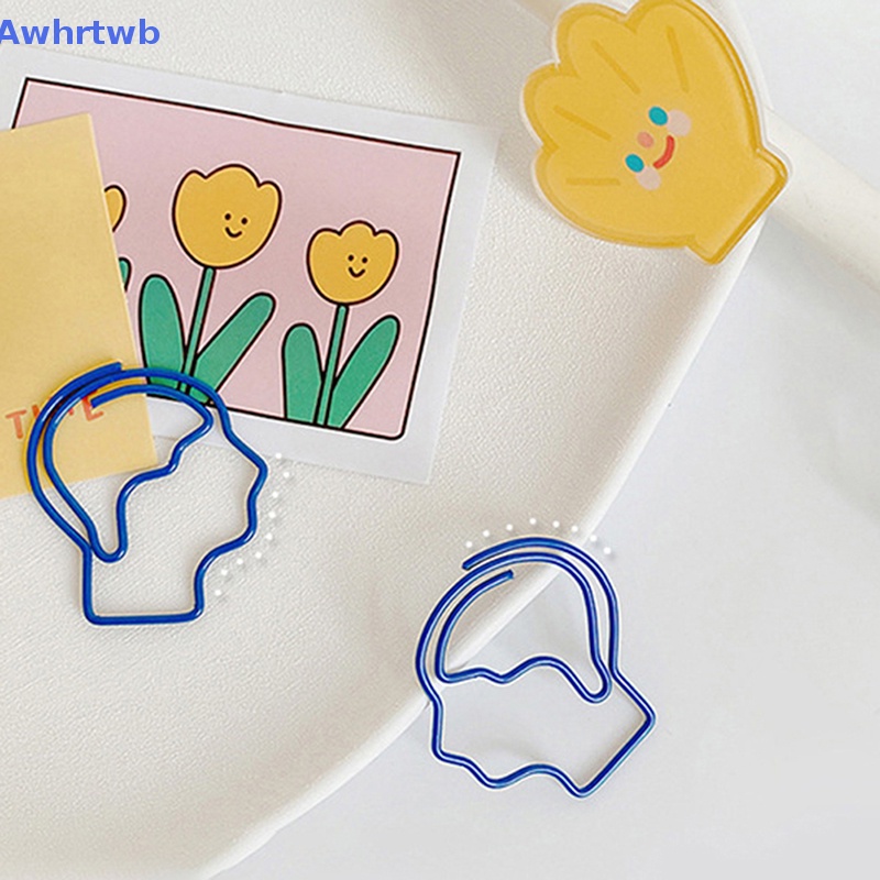 Set 10 Kẹp Giấy Đánh Dấu Trang Sách Hình Người Đàn Ông Avatar Bằng Kim Loại Dễ Thương Dùng Làm Quà Tặng Trường Học / Văn Phòng Mới