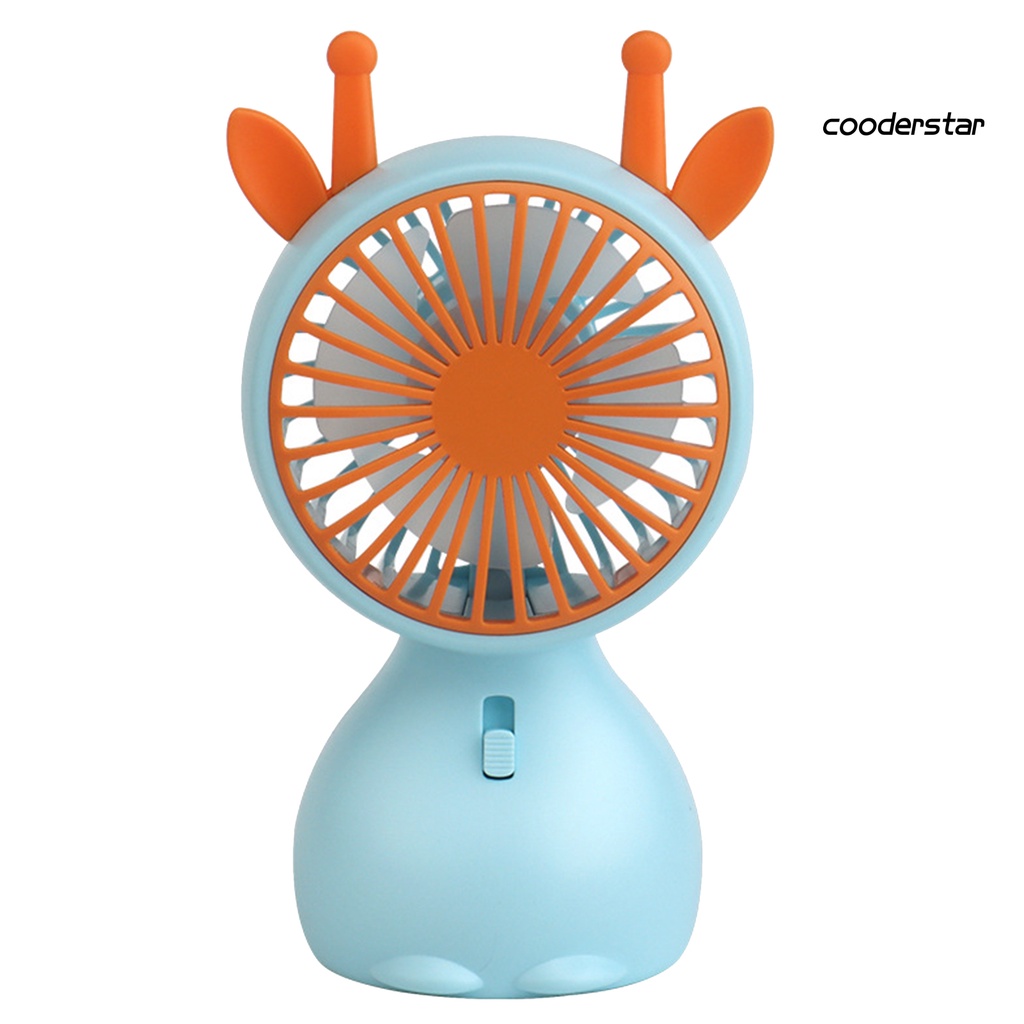 Quạt Làm Mát Để Bàn USB Tiếng Ồn Thấp Hình Gấu Thỏ Hươu Cao Cổ Hoạt Hình Dễ Thương Có Thể Sạc Lại