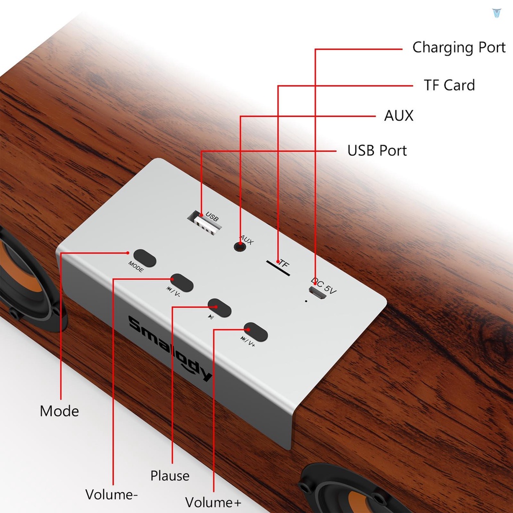 Loa Bluetooth 5.0 Không Dây Âm Thanh Siêu Trầm Và Chống Bụi Bằng Gỗ SMALODY SL-60