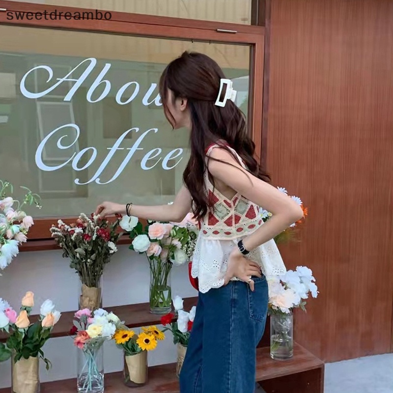 Áo Ba Lỗ Thêu khoét lỗ mùa hè Áo yếm không tay nối cổ điển cho nữ