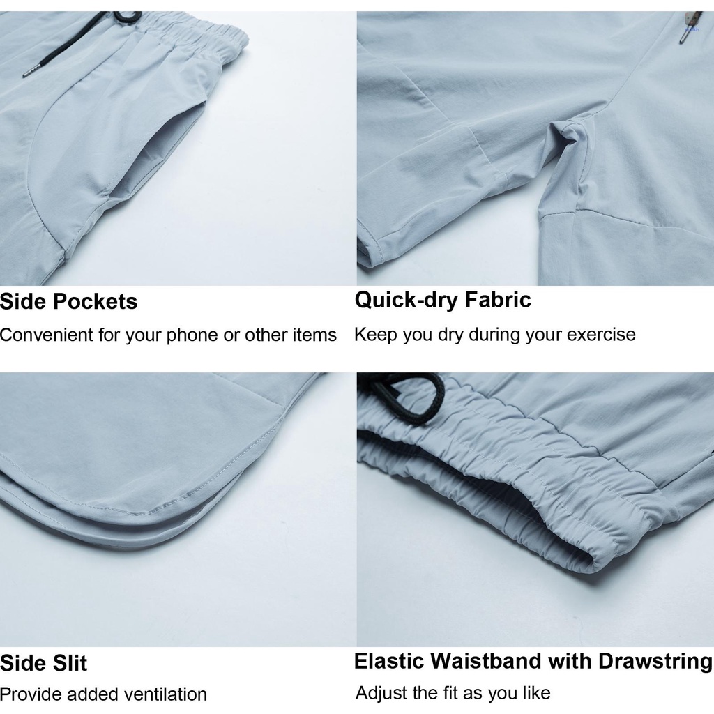 Quần Short Thể Thao Lưng Thun Rút Dây Co Giãn Thoáng Khí Nhanh Khô Thời Trang Cho Nam