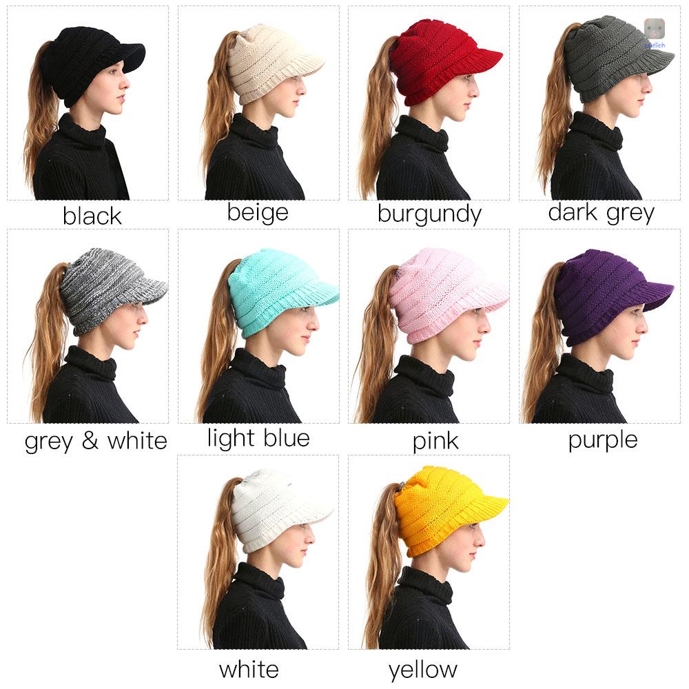 Mũ Beanie Dệt Kim Mềm Mại Dày Dặn Giữ Ấm Mùa Đông Cho Nữ