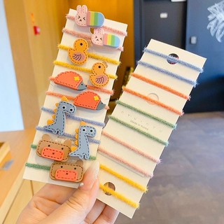 Set 10 Chun Buộc Tóc Gấu Thỏ Hoa Cho Bé