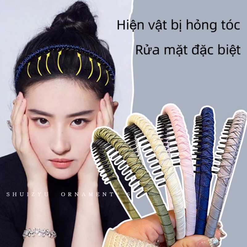 Băng Đô Vải / Da / acrylic Chống Trượt Màu Trơn Phong Cách Hàn Quốc Thời Trang Dành Cho Nữ