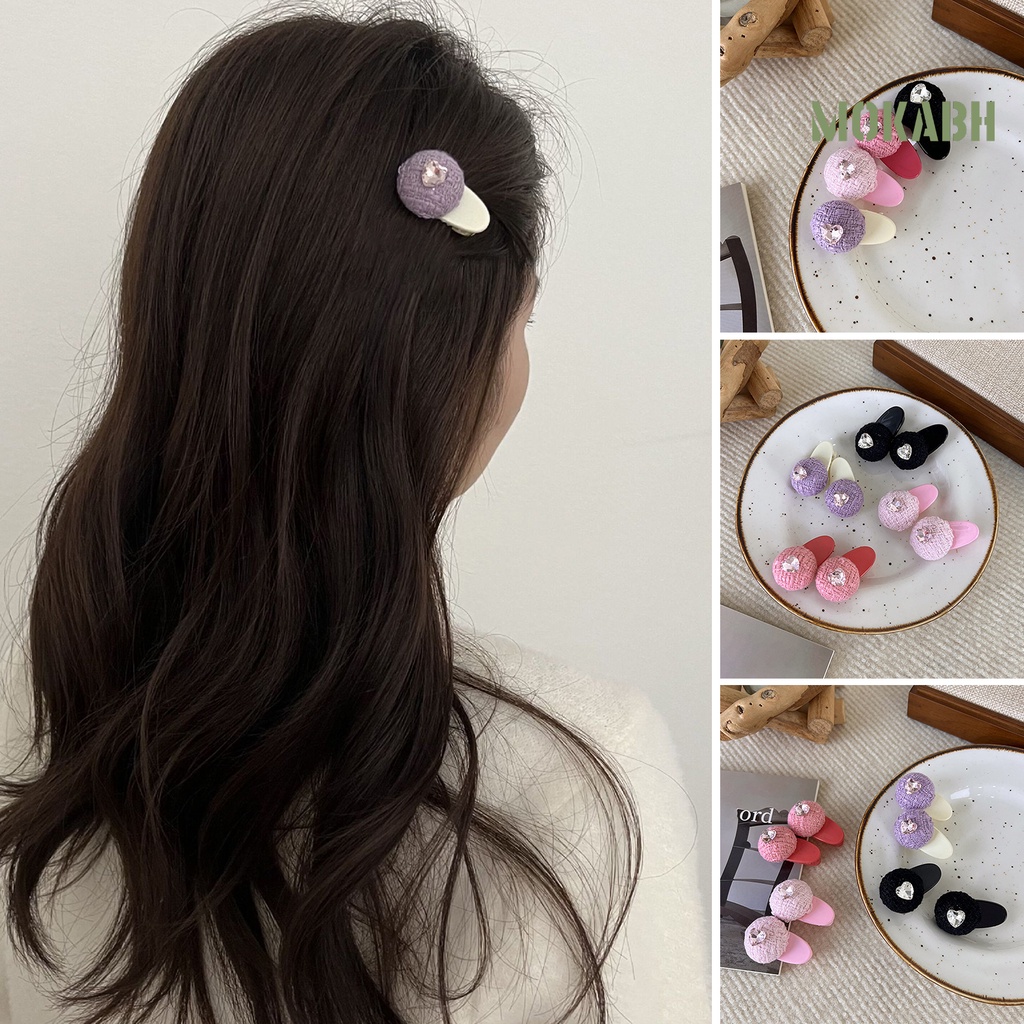 Kẹp Tóc Hình Trái Tim Đính Đá Chống Trượt Trọng Lượng Nhẹ Màu Sắc Ngọt Ngào