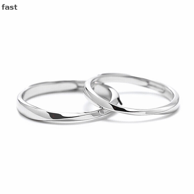 1 cặp đôi nhẫn Pha Lê Kim Cương trang sức đính hôn đám cưới nhẫn có thể điều chỉnh [có thể]