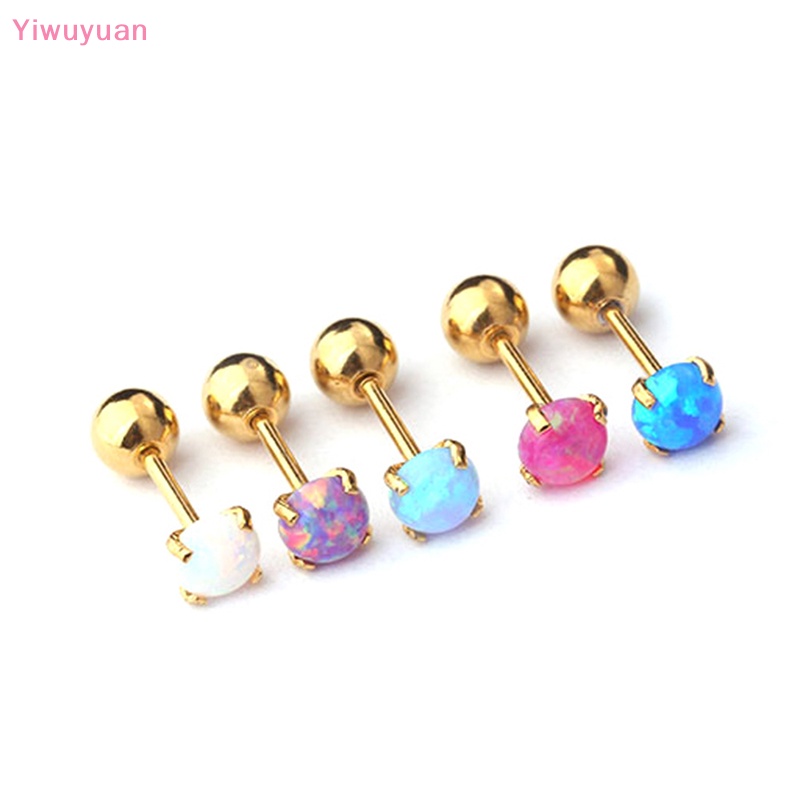 1 Khuyên Tai Xoắn Ốc Đính Đá Opal Nhiều Màu Mới