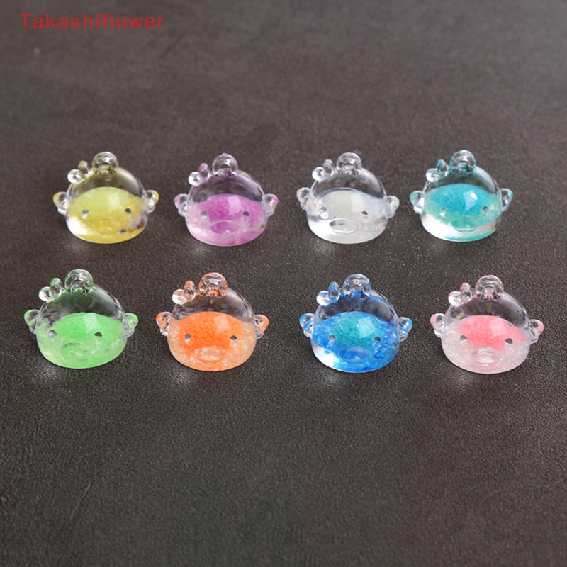 Móc Khóa Hình Gà Con Hoạt Hình Mini Bằng Resin Dạ Quang DIY