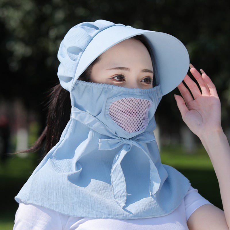 Ygt Mũ Chống Nắng Mùa Hè Thoáng Khí Kèm Khăn Che Mặt Và Cổ Cho Nữ