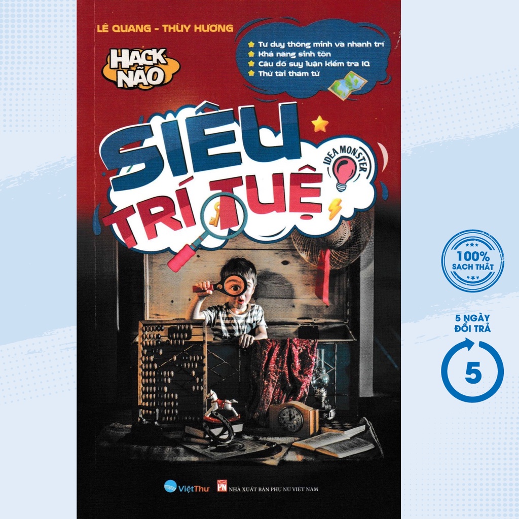 Sách -Siêu Trí Tuệ: Tư Duy Thông Minh Và Nhanh Trí +Khả Năng Sinh Tồn +Câu Đố Suy Luận Kiểm Tra IQ +Thử Tài Thám Tử - VT